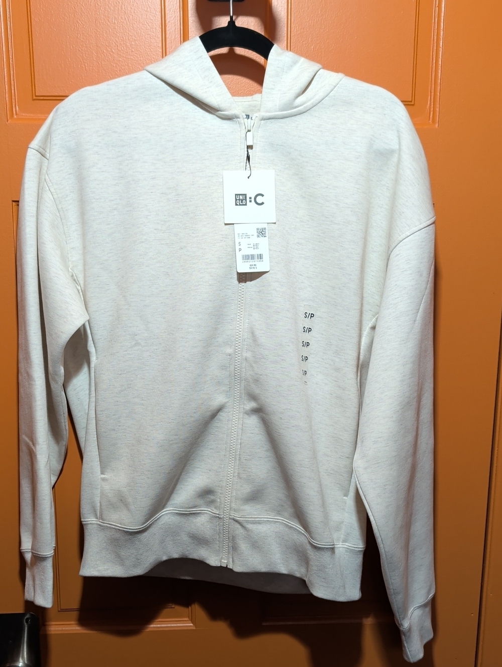UNIQLO Men’s Cream Zip-Up Hoodie Sweatshirt